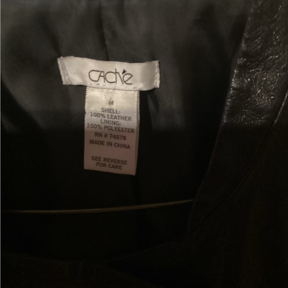 Women’s Cache Moto Style Leather Lightweight Fashion Jacket. Black Size M - Picture 5 of 5